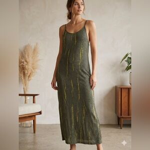 House of Harlow 1960 Olive Metallic Slip Maxi Dress